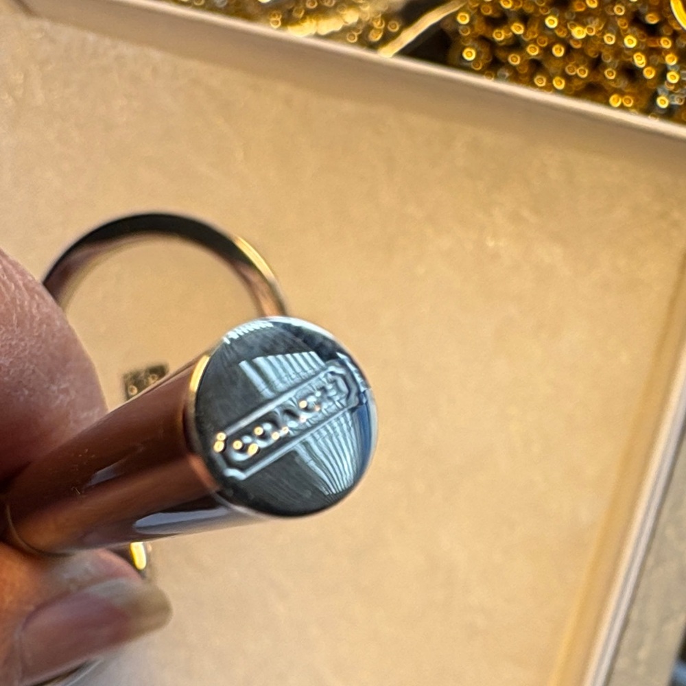 Coach Silver and Brown Heart Locket Keychain with Coach Mini Pen - Picture 5 of 5